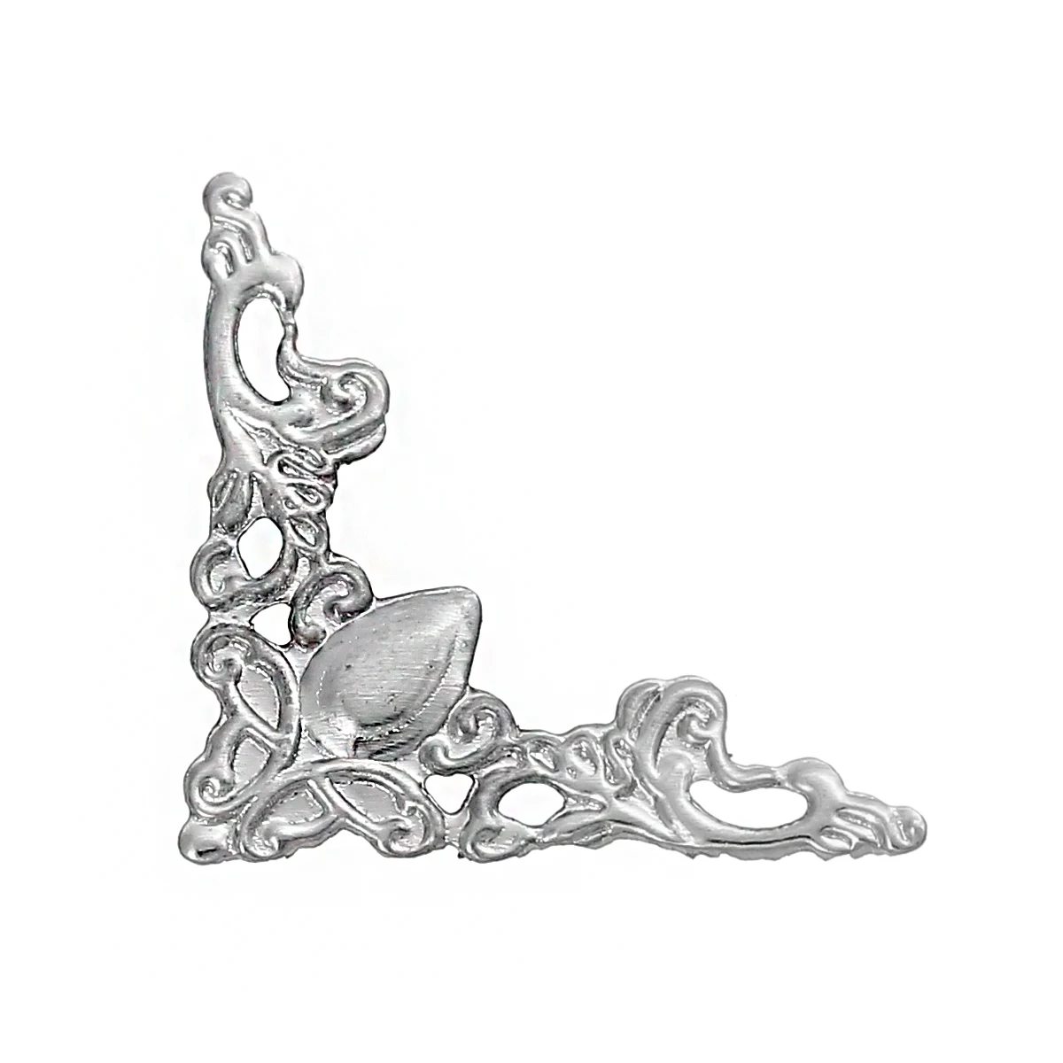 Сплав украшения выводы треугольник серебряный тон цветок резные 22 мм ( 7/8 &quot ) х 100