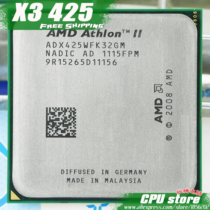 Процессор AMD Athlon II X3 425 трехъядерный процессор (2 7 ГГц/L2 = 2 м/95 Вт/2000 ГГц) разъем am3 am2 +
