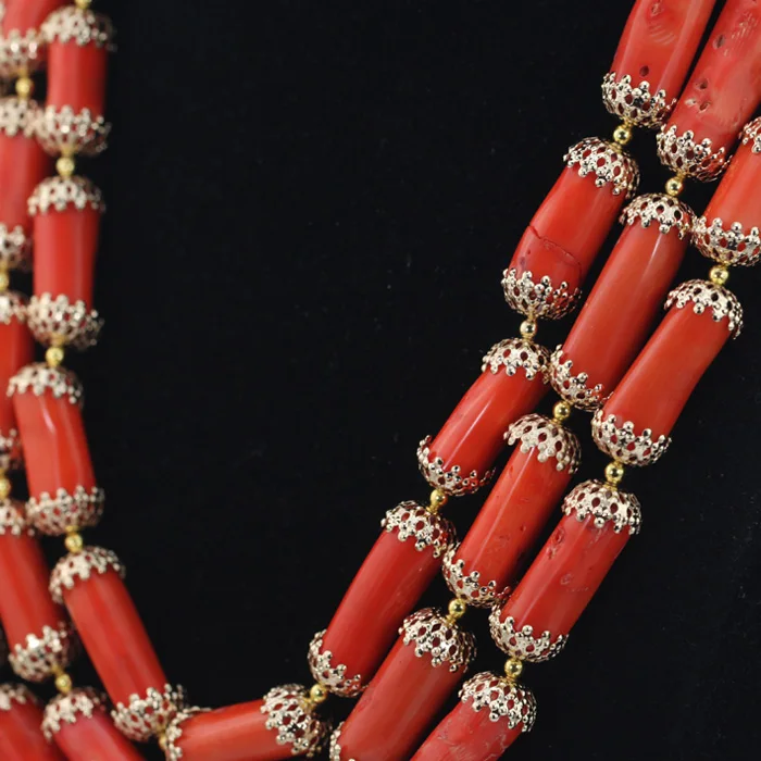 Набор украшений из коралловых бусин новые нигерийские Свадебные золотые