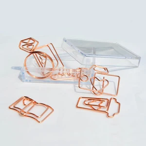 Зажим для бумаги из розового золота Закладка с кольцом пробы, с бриллиантами