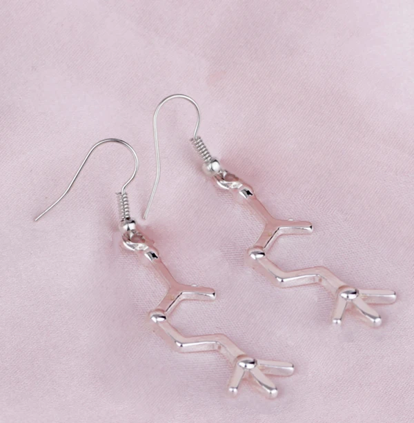 E004 модные серьги с химической молекулярной структурой допамина ювелирные