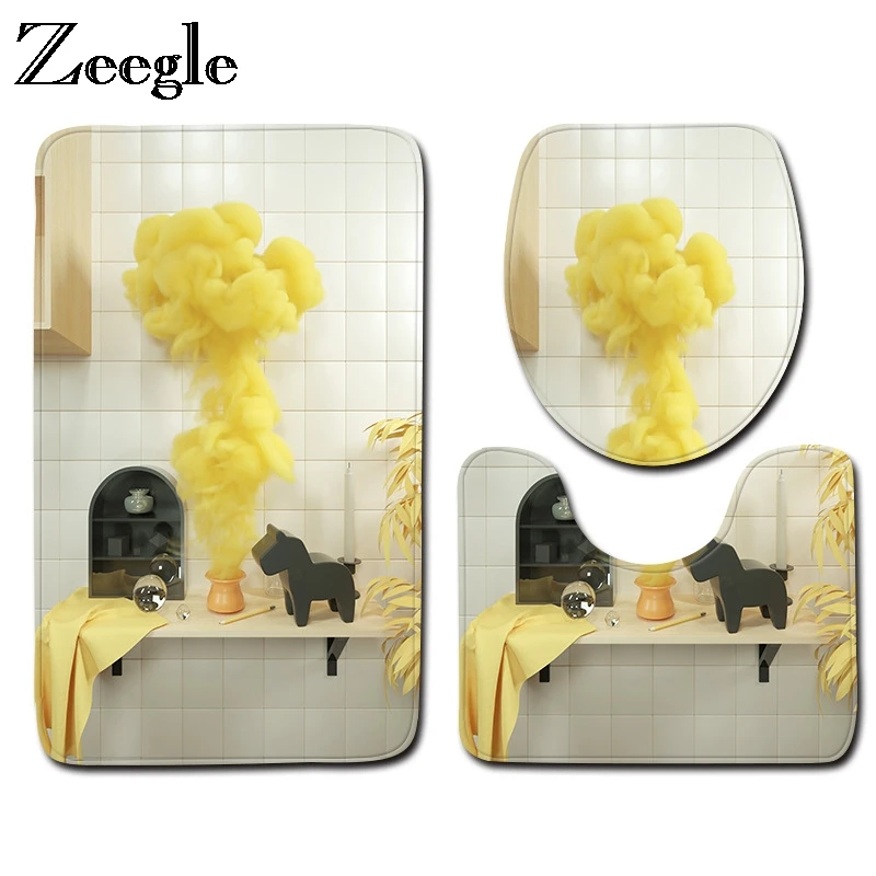 Zeegle 3 шт. коврики для ванной Красочные нескользящие Ванная комната Комплект
