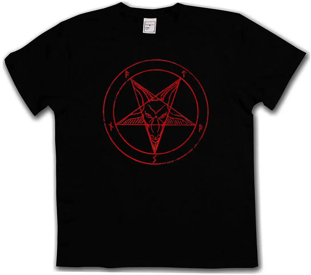 Мужская футболка BAPHOMET PENTAGRAM SIGN-Aleister Crowley Pentagramm сатанинские Круглые футболки 666