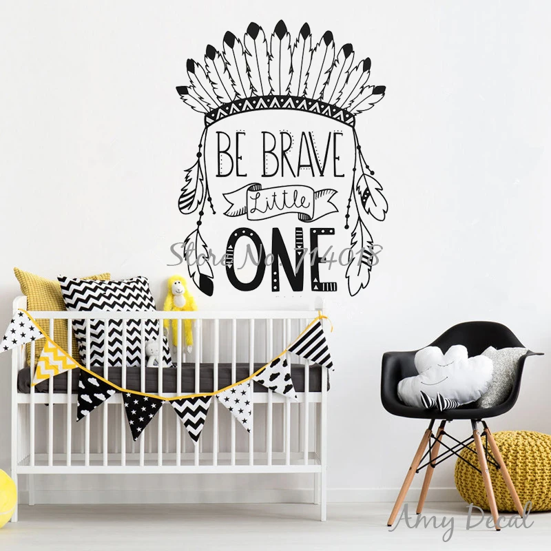 Be Brave Little One Наклейка на стену индийские вожди племени виниловые настенные
