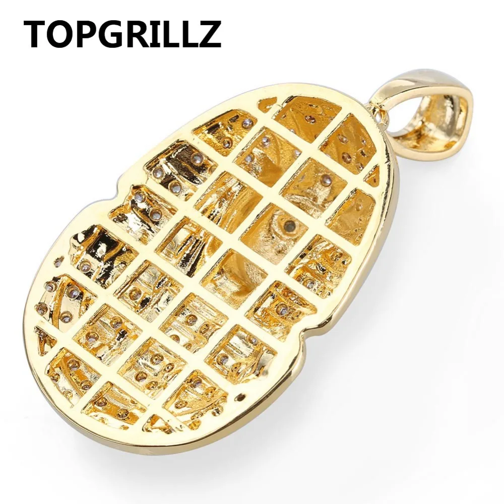 TOPGRILLZ хип хоп ювелирные изделия Iced Out золотого цвета покрытием микро проложить CZ камень египетского фараона кулон ожерелье три цепи 24 В