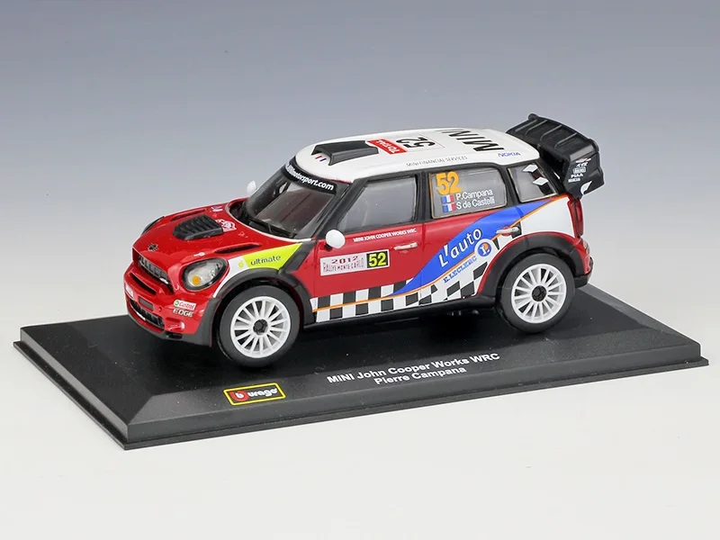Cooper WRC Nr.52 Bburago 1:32 M3 DTM AMG C-Coupe A5 Citroen C-Elysee DS3 M-Sport Ford Fiesta WRC Ford GT гоночная литая модель автомобиля - Цвет: Cooper WRC Nr.52