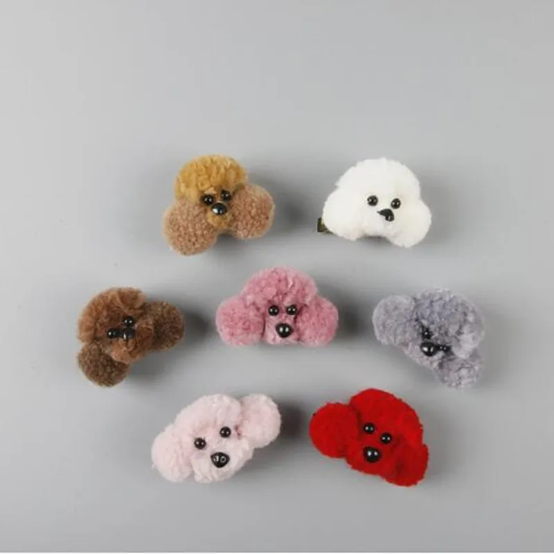 Милая плюшевая заколка для волос с рисунком собаки Тедди детские заколки