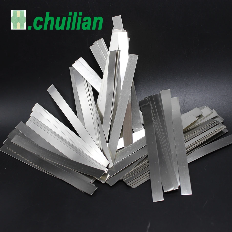 

50pcs/lot 0.2mm x 8mm x 100mm Pure Nickel Plate Strap Strip Sheets 99.96% for battery spot welding machine