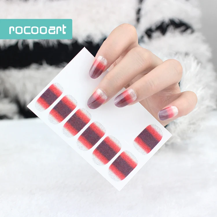 Rocooart Y5090 новые модные наклейки для ногтей клейкие блестящие градиентные цвета