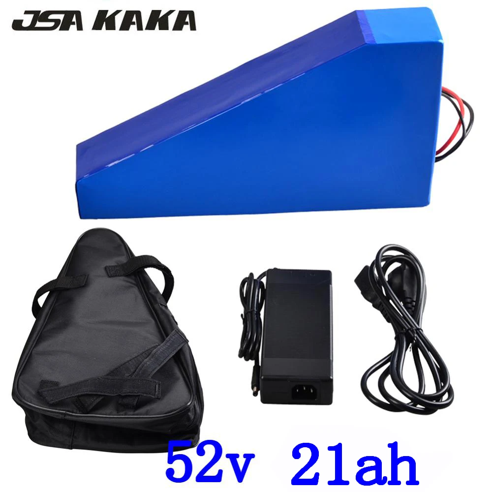 

52V 20AH Triangle Ebike Battery 51.8V 20AH electric bicycle battery48V 51.8V 1000W 2000W Lithium Battery with 50A BMS+5A charger