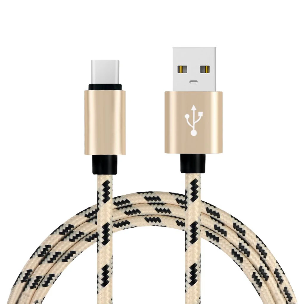 2 м сетка плетеный хлопок Быстрый usb type C USB зарядное устройство зарядный кабель для Xiaomi 6