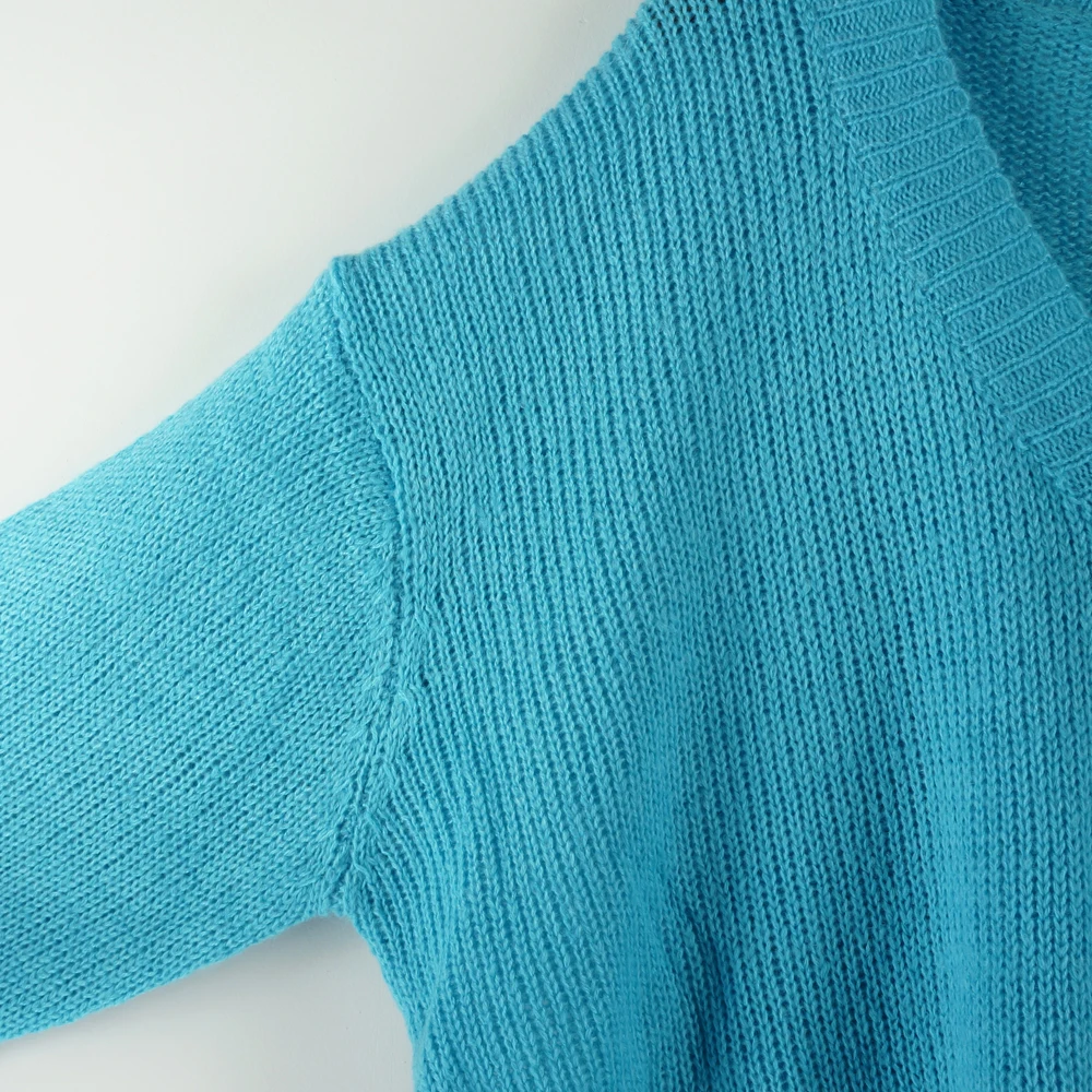 Корейский свободный большой свитер с v-образным вырезом рукав летучая мышь