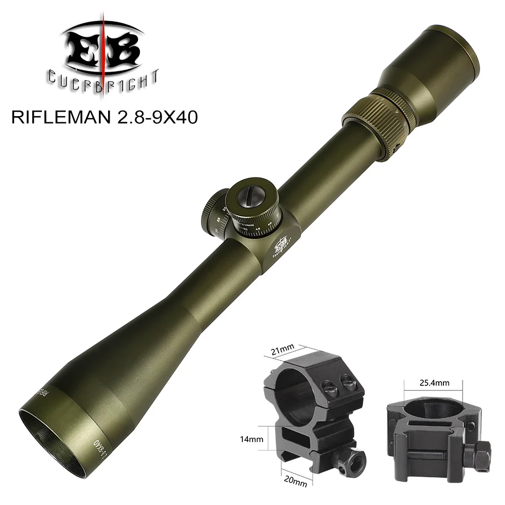 Med Picatinny Rings EB RIFLEMAN 2,8-9X40 FFP охотничьи оптические прицелы первого фокального плоского прицела стекло гравированное сетка башенки замок сброс тактический Оптический - Цвет: Med Picatinny Rings
