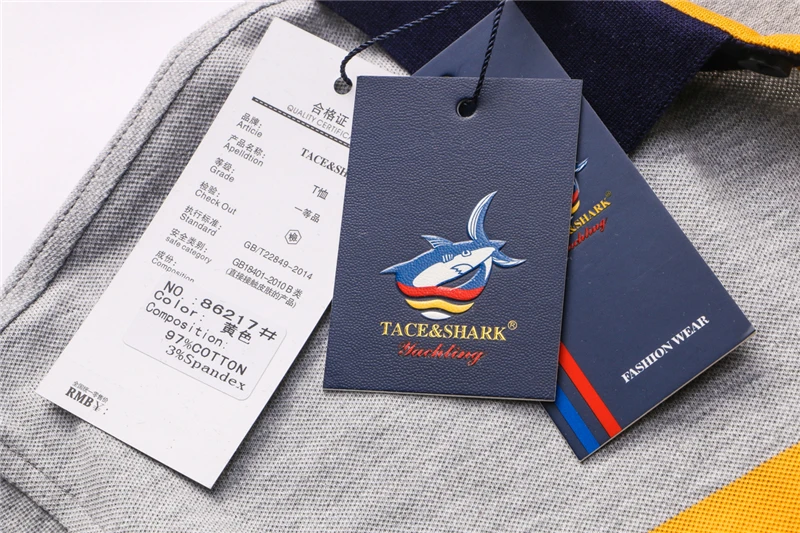 Бренд TACE& SHARK, модная индивидуальная Мужская рубашка поло с вышивкой акулы, мужские желтые красные мужские рубашки поло с принтом флага, одежда высокого качества