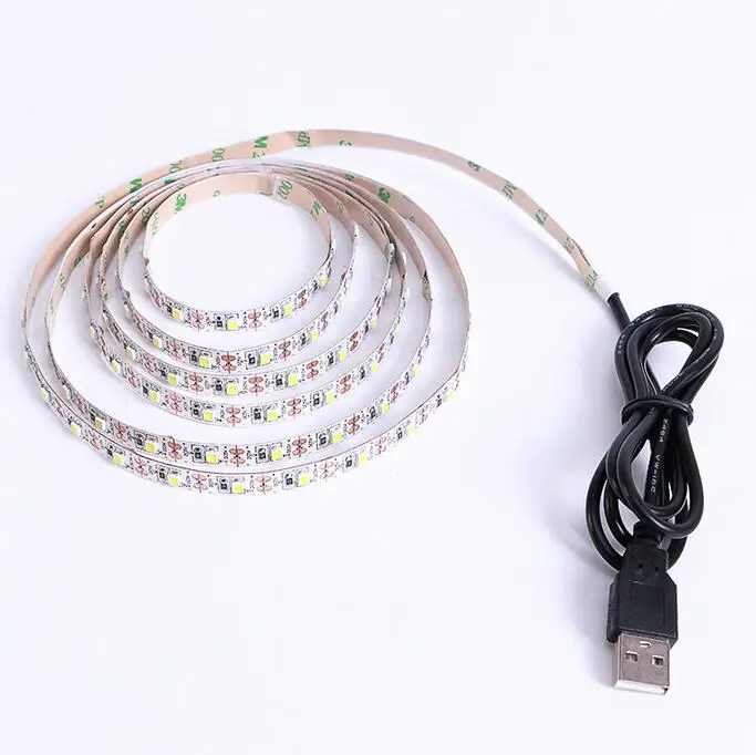 USB Светодиодная лента лампа 2835SMD DC5V гибкая светодиодная 1 м 2 3 4 5 HDTV TV Настольный