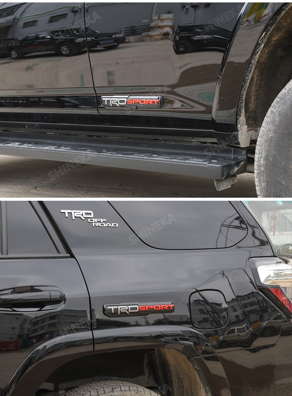 SHINEKA, автомобильные наклейки для Toyota+ ABS, автомобильные эмблемы TRD, наклейки на значок, аксессуары для автомобиля, аксессуары для Toyota, гоночный автомобиль, логотип