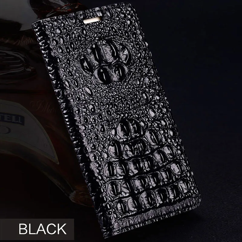01-Black Роскошный флип-чехол из натуральной кожи для HUAWEI Honor 7X, 3D чехол с текстурой крокодиловой задней панели, мягкий силиконовый Внутренний чехол для телефона - Цвет: 01-Black