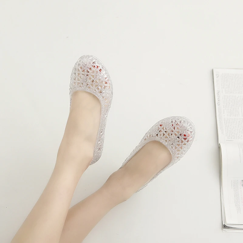 Летняя пляжная обувь с прозрачными желеобразными сетчатыми бусинами в виде