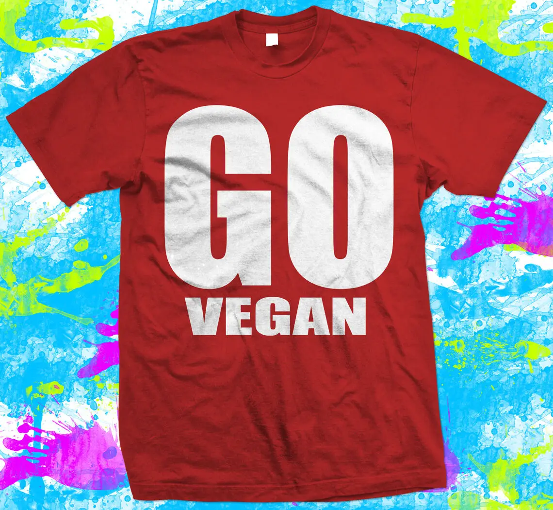 Go Vegan-футболка высокого качества футболка с быстрой печатью для мужчин 100% хлопок |