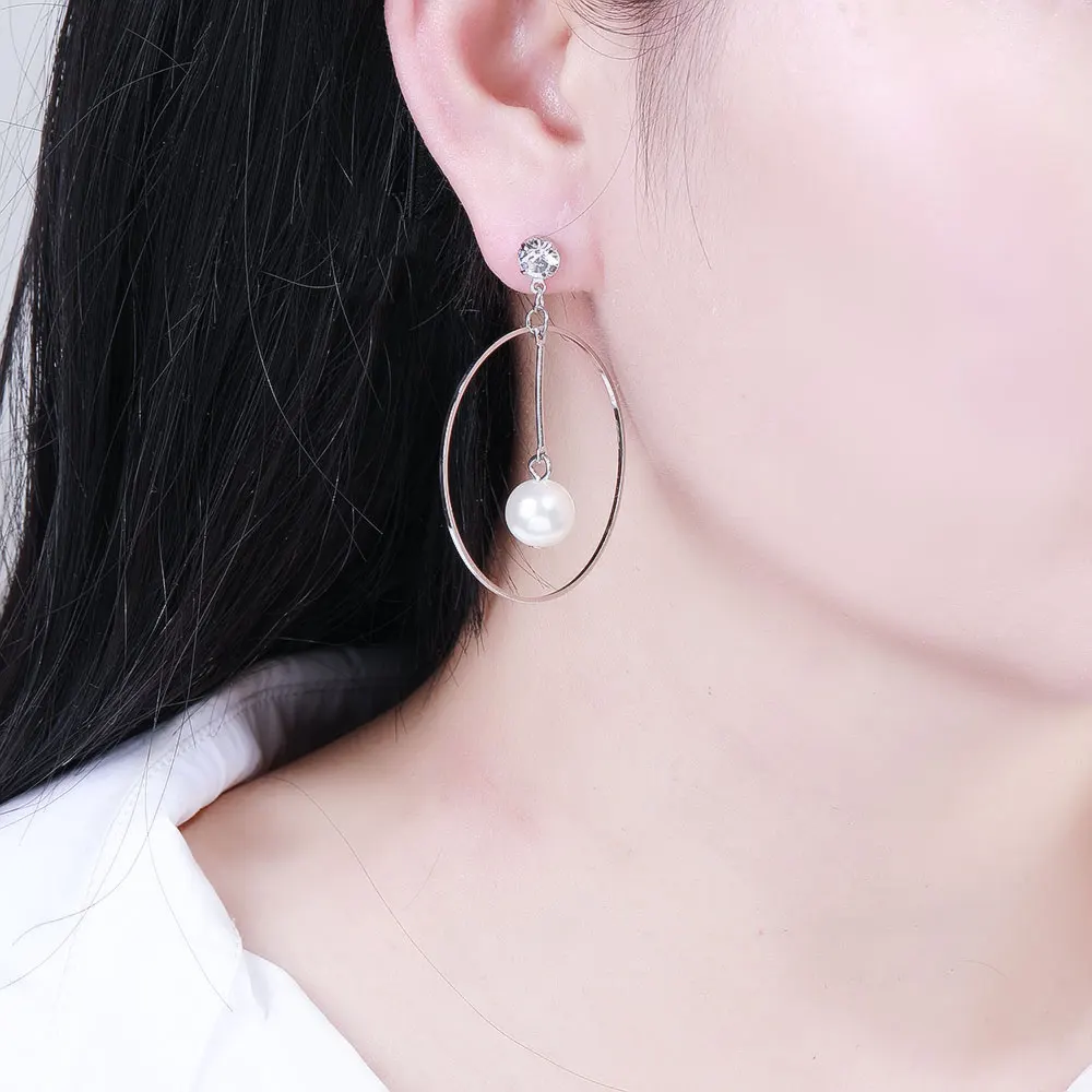 HanCheng Висячие круглые серьги большие с жемчугом ювелирные изделия для женщин brincos