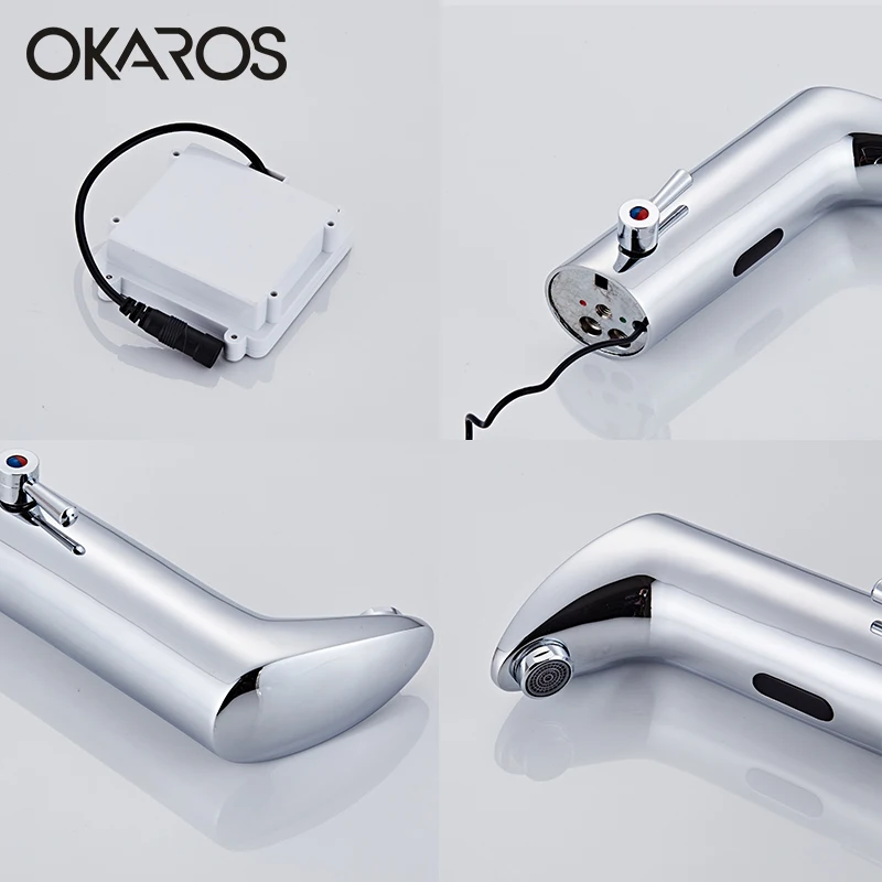 Смеситель для ванной OKAROS керамический кран с автоматическим инфракрасным