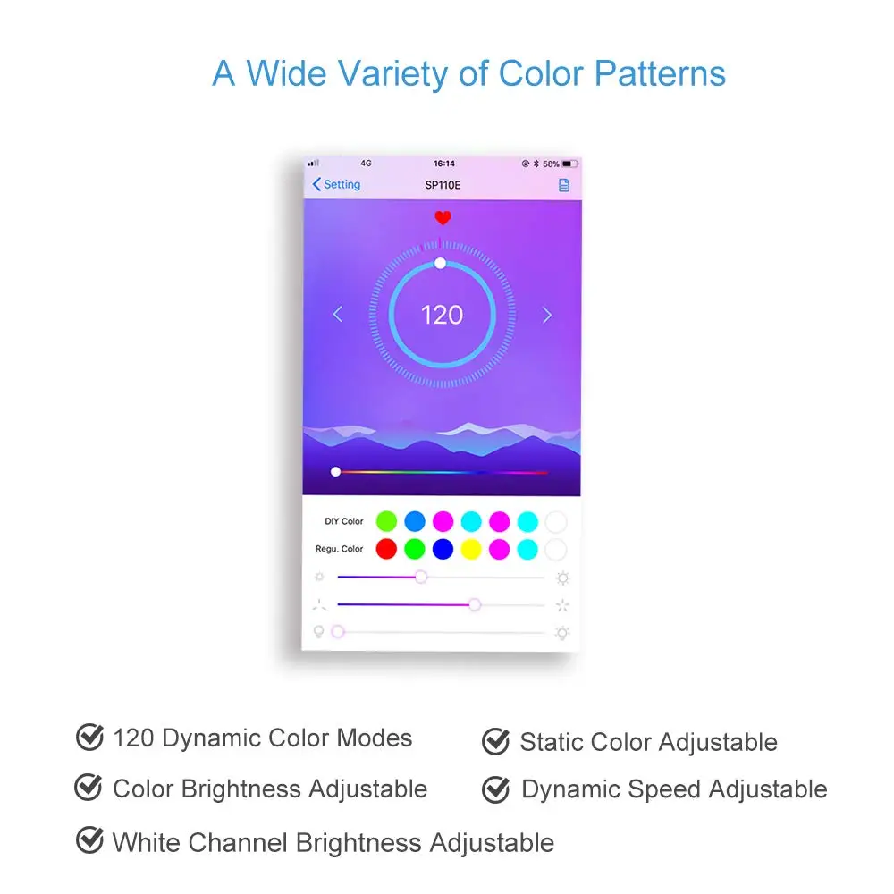 Bluetooth Контроллер SP110E для WS2812B SK6812 RGB/RGBW волшебные светодиодные пиксельные полосы