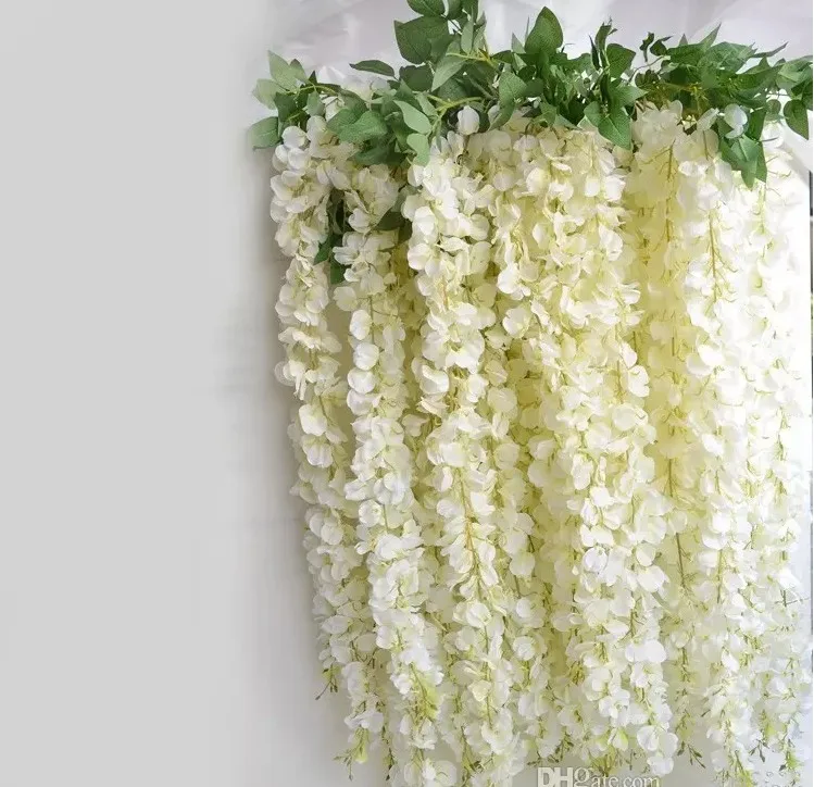 online 180cm De Comprimento Elegante Flor De Seda Artificial Wisteria Videira Rattan Diy Guirlanda Para O Casamento Centerpieces Decorações Casa Ornamento