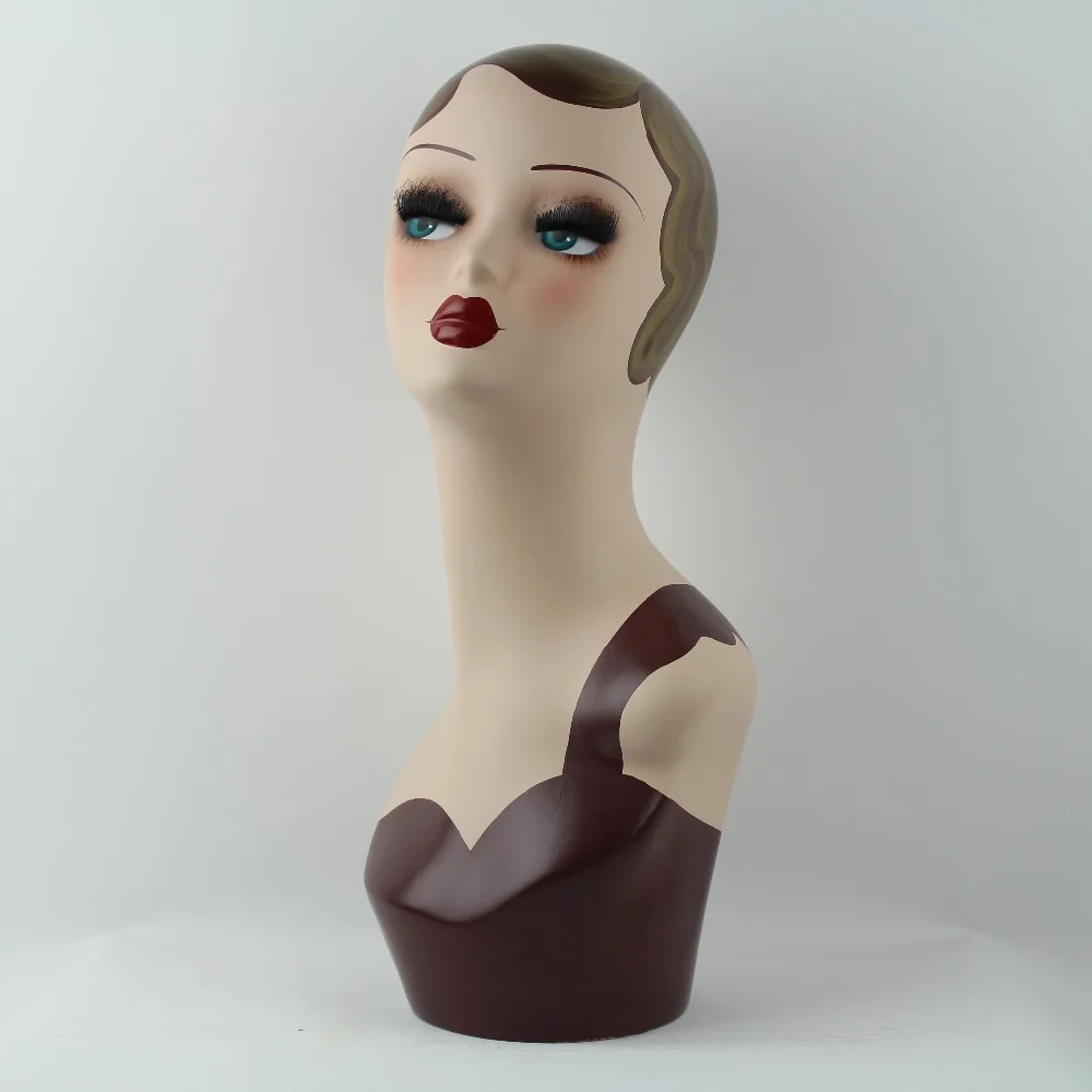 

Fiberglass Female Mannequin Head For Wig Jewelry and Hats Display