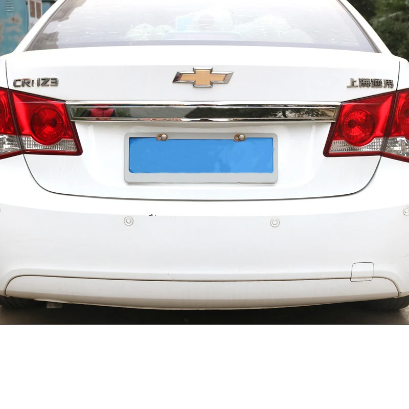 glossy silver Lsrtw2017 Нержавеющая сталь багажник автомобиля планки Задний Бампер Планки для Chevrolet Cruze 2009 2010 2011 2012 2013 - Название цвета: glossy silver