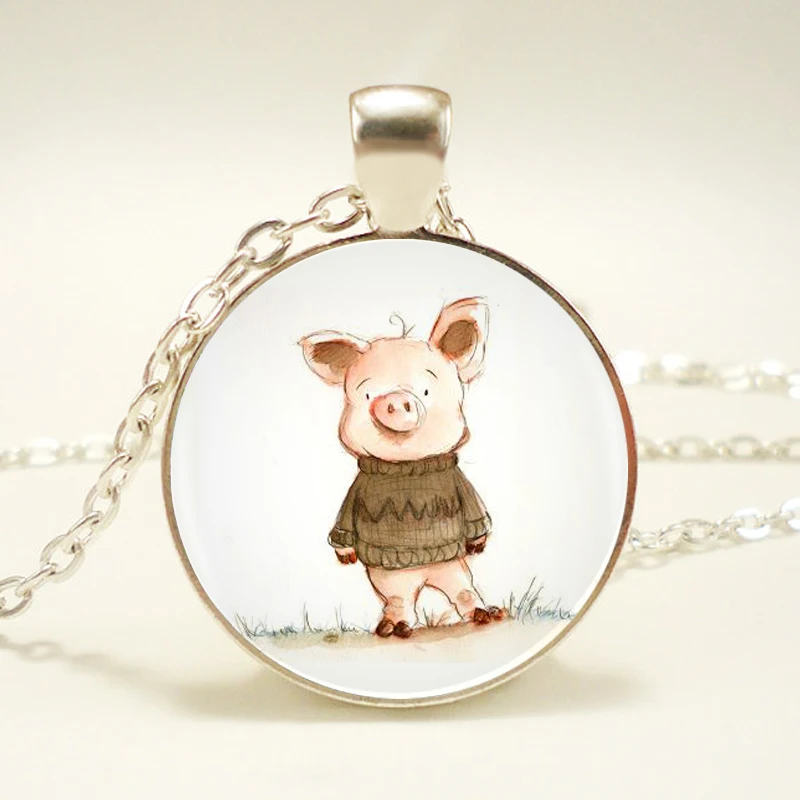 1 шт./лот свинья кулон Цепочки и ожерелья Длинные Chian себе ручной работы Свинья