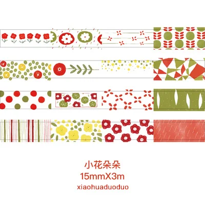 JAINWU 4 шт./компл. милый лента washi с цветочным рисунком, с клубничками, фруктовая Наклейка украшения пуля журнал Стикеры kawaii малярный скотч - Цвет: xiaohuaduoduo