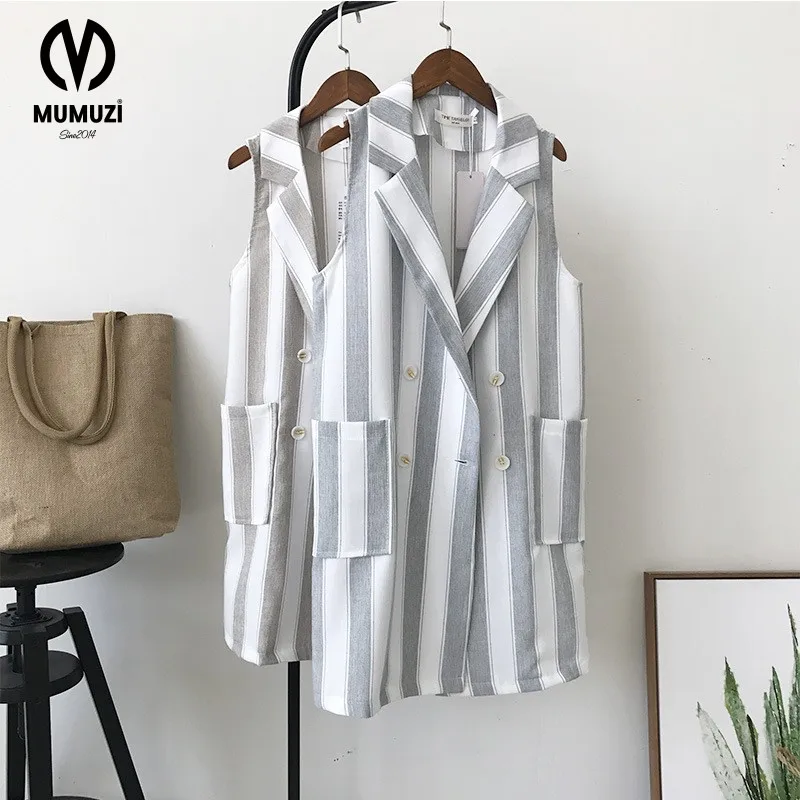 Новый 2017 Винтаж в полоску длинные Стиль костюм Для женщин жилет feminie лоскут