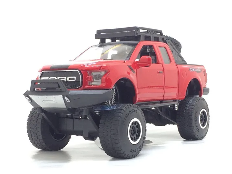 1:32 Raptor F150 пикап металлические игрушечные машинки модель с музыкой мигающий Звук для мальчиков подарки на день рождения