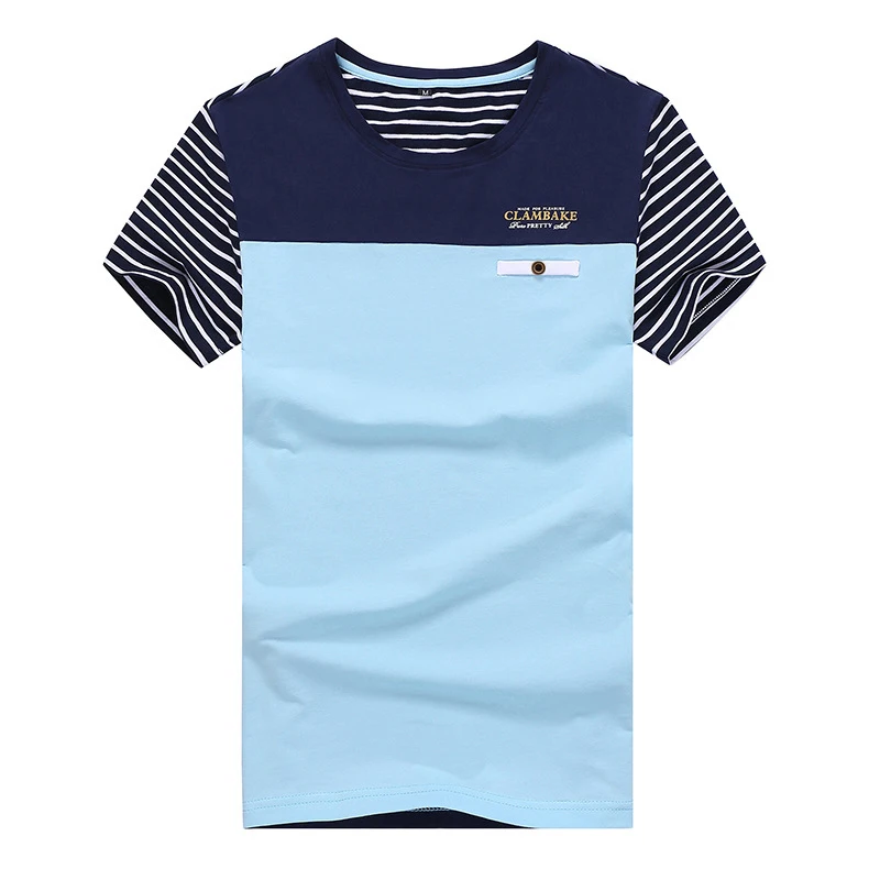 DIMUSI мужские рубашки поло летняя мода хлопковые полосатые с коротким рукавом