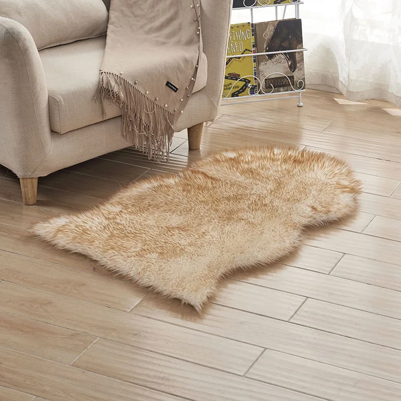 light yellow Австралийский искусственный шерстяной плюшевый ковер для спальни, гостиной, покрытый матрац, коврик для пола, коврик, подушка, диван, ковер, мохнатый ковер - Цвет: light yellow