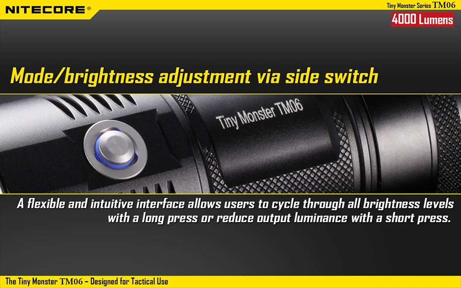 NITECORE TM06 МОЩНЫЙ СВЕТИЛЬНИК большой дальности открытый перезаряжаемый водонепроницаемый светильник с высокой мощностью светильник с литиевой батареей