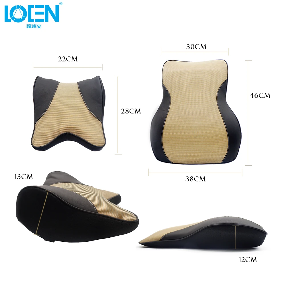 barato Loen 1 Conjunto De Memória Algodão Assento De Carro Apoio Lombar Cadeira Volta Massagem Pescoço Travesseiro Encosto Cabeça Cintura Almofada Estilo Do Carro