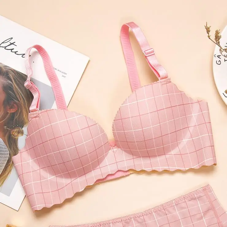 Pink Сексуальный бюстгальтер без косточек, комфортное дышащее нижнее белье, цельный бюстгальтер, бесшовный бюстгальтер с эффектом пуш-ап, милый бюстгальтер без косточек для девушек - Цвет: Pink