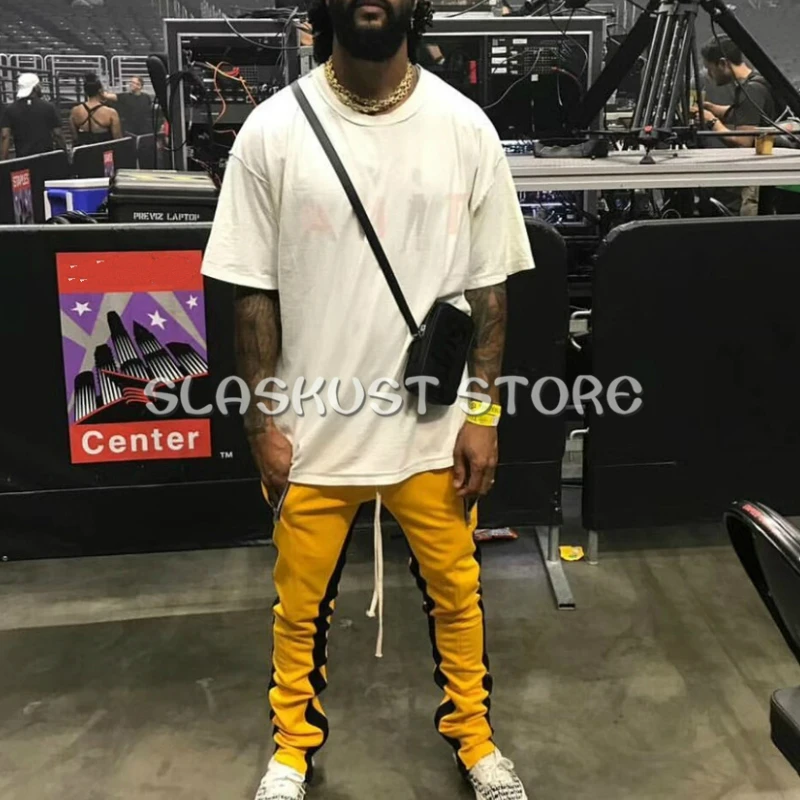 Винтажные полосатые спортивные штаны на молнии в стиле хип-хоп Kanye West, обтягивающие спортивные штаны, семь стилей