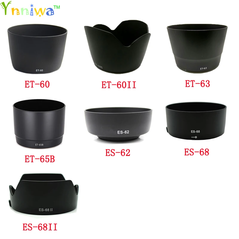 

10pcs ET-60 ET-60II ET-63 ET-65B ES-62 ES-68 ES-68II camera Lens Hood for canon lens camera