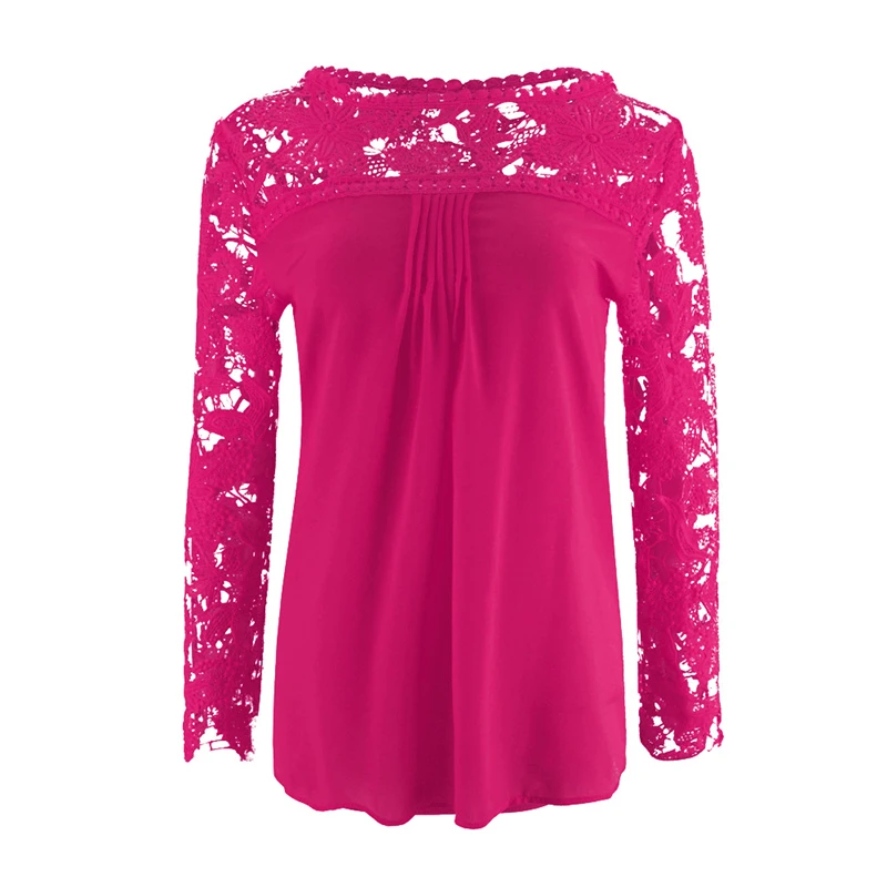 2018 Для женщин шифон Рубашки для мальчиков Blusa пикантные открытые Кружево