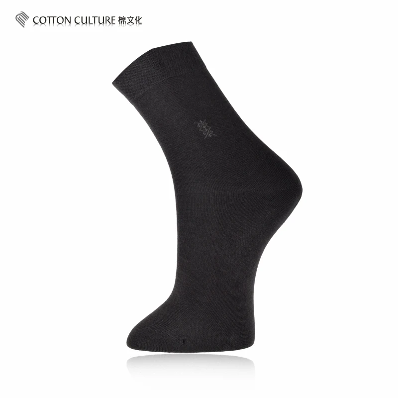 Cottonculture 2018 Для мужчин Хлопковые носки дышащие однотонные Черный серый цвет 1 пара