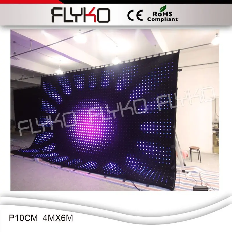 CE ROHS красивый светодиодный видео экран для концертной сцены p10cm 4 м x 6 занавес |