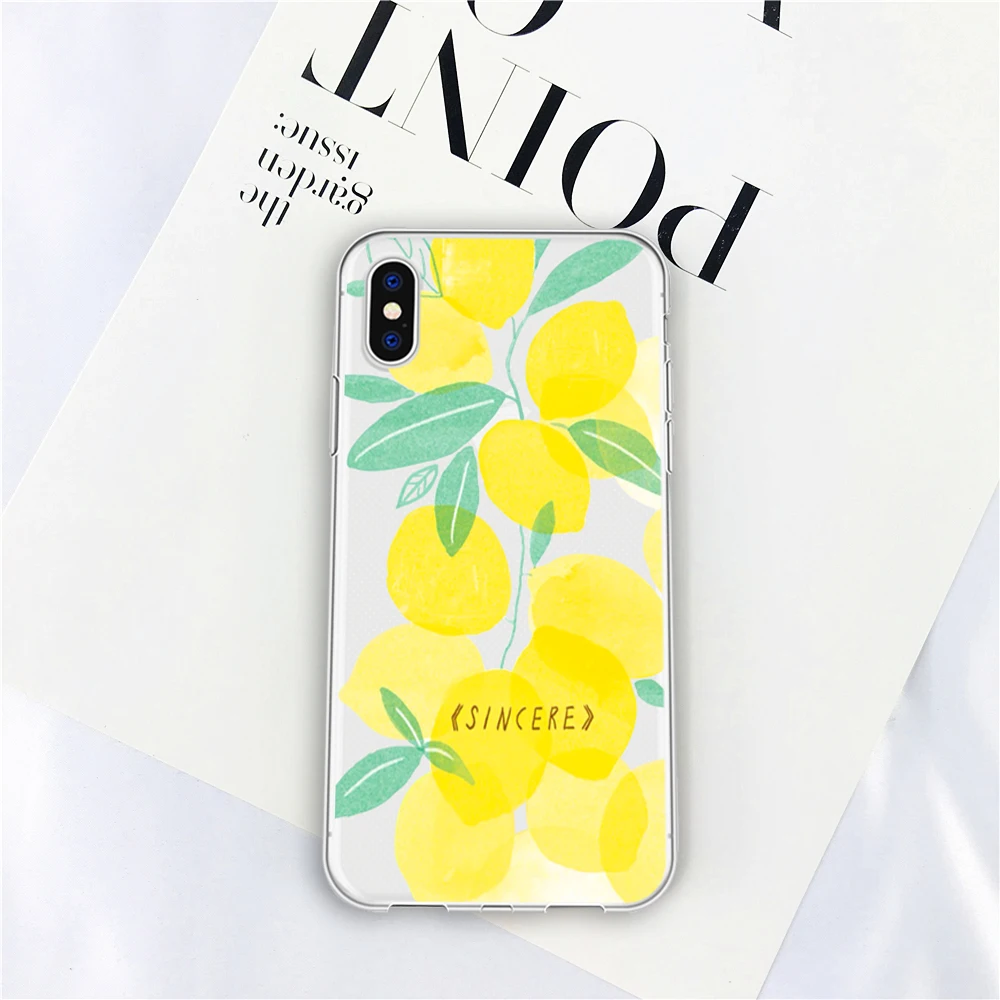 Милые летние фрукты лимон чехол для телефона iPhone 5 5s se XS MAX XR 6 S Plus Ясно Мягкий