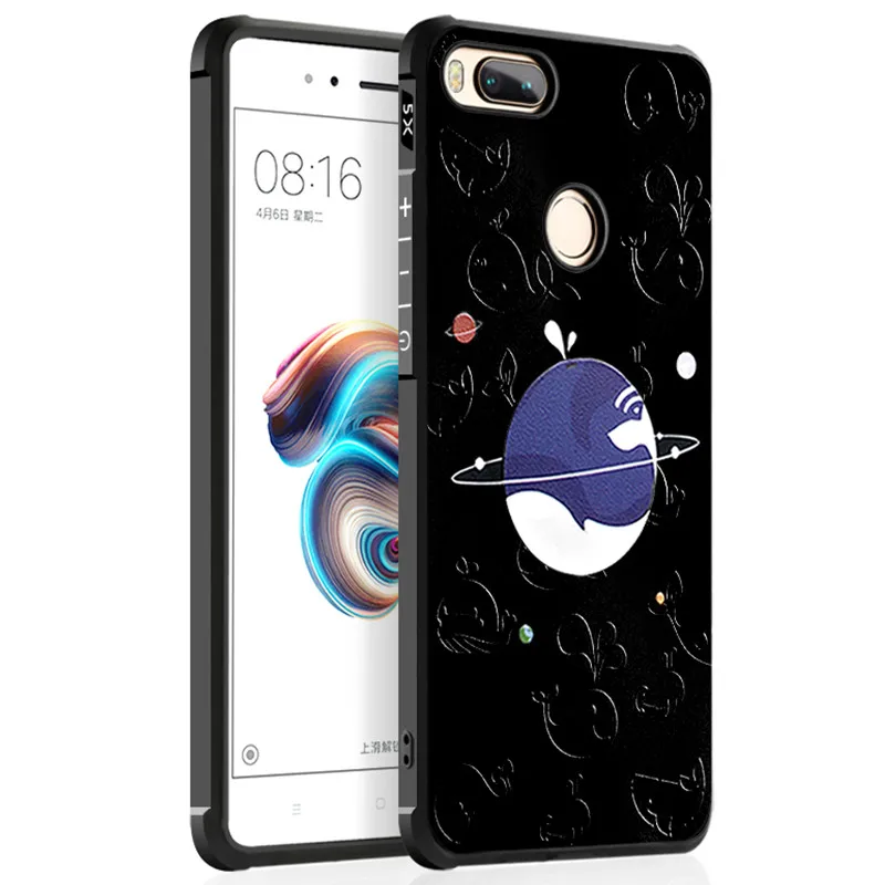 Роскошные Мультфильм Окрашенные узор Чехол Для Сяо mi A1 кремния 3D fundas 5X coque