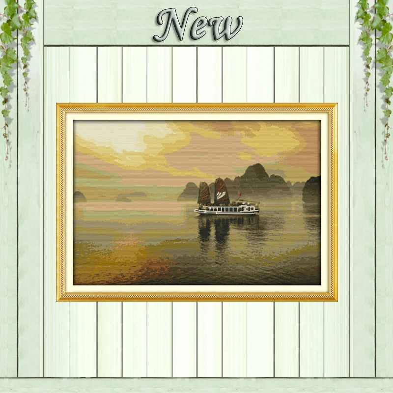 

Ha Long Bay Vietnam scenery home decor paintings counted printed on canvas DMC 11CT Cross Stitch Needlework Sets Embroidery kits