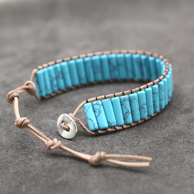 Fashion Cylinder Beads Women's Bracelet Boho Natural Stone Adjustable Bracelets Jewelry | Украшения и аксессуары