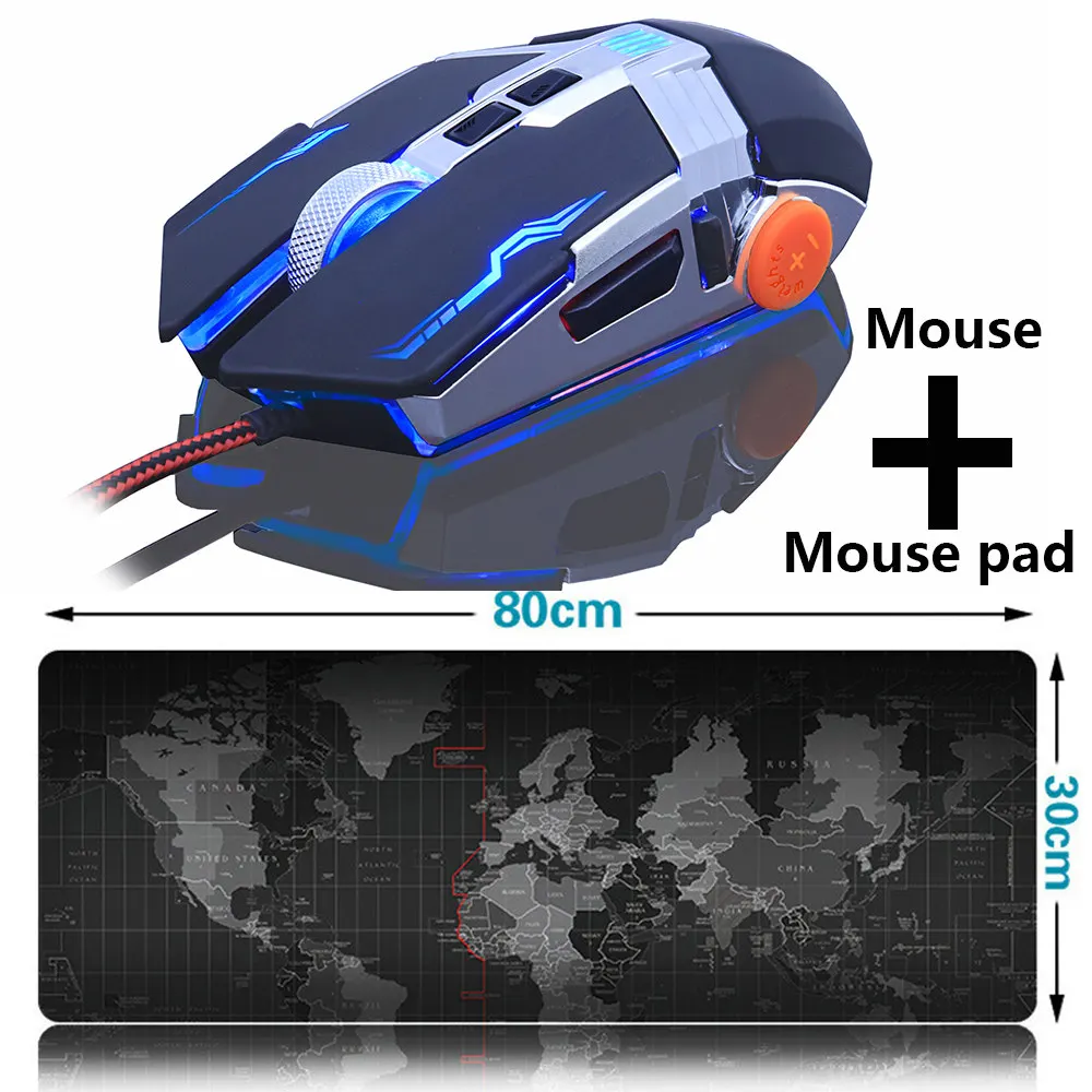 ZUOYA игровая мышь и большой коврик для мыши профессиональная геймерская мышь+ игровой коврик для мыши светодиодный оптический USB Проводная мышь для ноутбука - Цвет: MMR6 Black 800X300MM