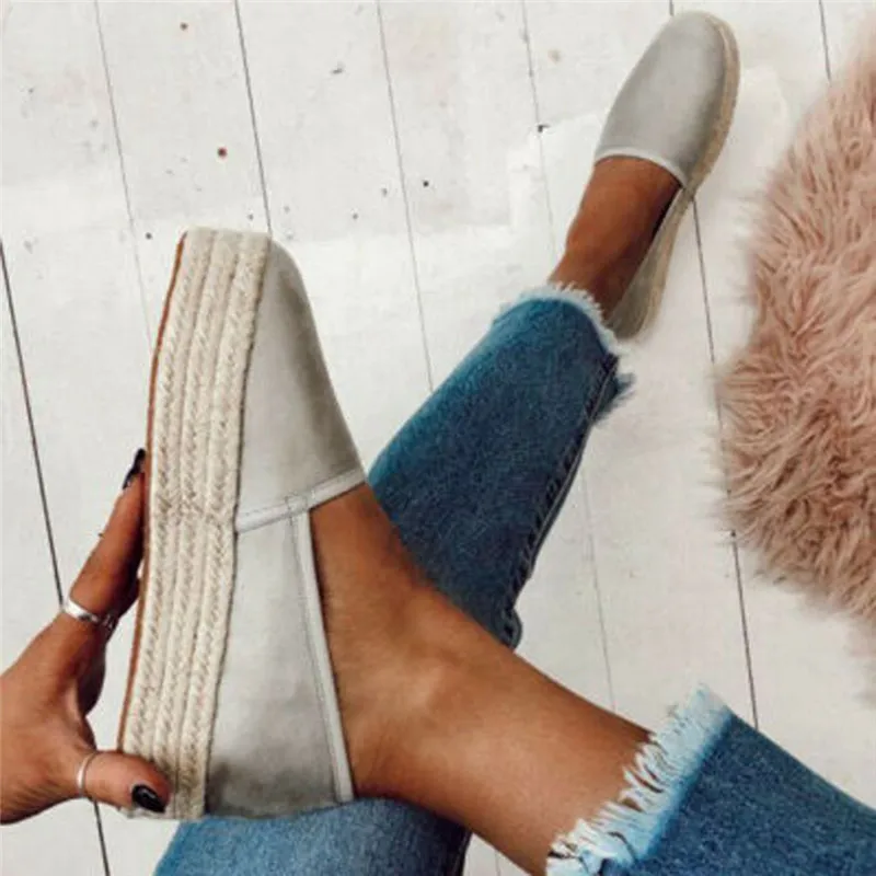 Туфли женские холщовые римские кроссовки плоская подошва без застежки Мокасины