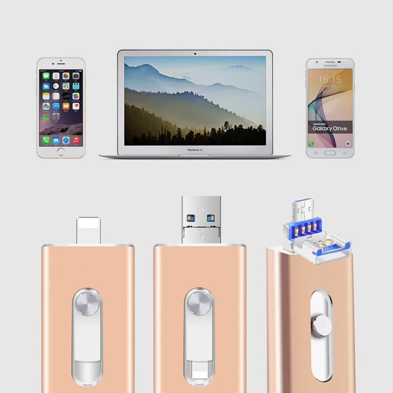 USB3.0 OTG флешки 16 ГБ 32 Флешка для iPhone 5/6/6s/7 реального Ёмкость 64 USB Flash внешнего